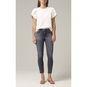 Citizens of Humanity Rocket Crop Mid Rise Skinny Jeans Grey Wash Women's Size 26
